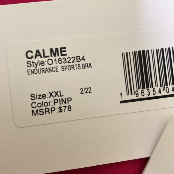 Johnny Was Calme Endurance Sports Bra Size XXL Pink NWT Retail $78 - Picture 3 of 7
